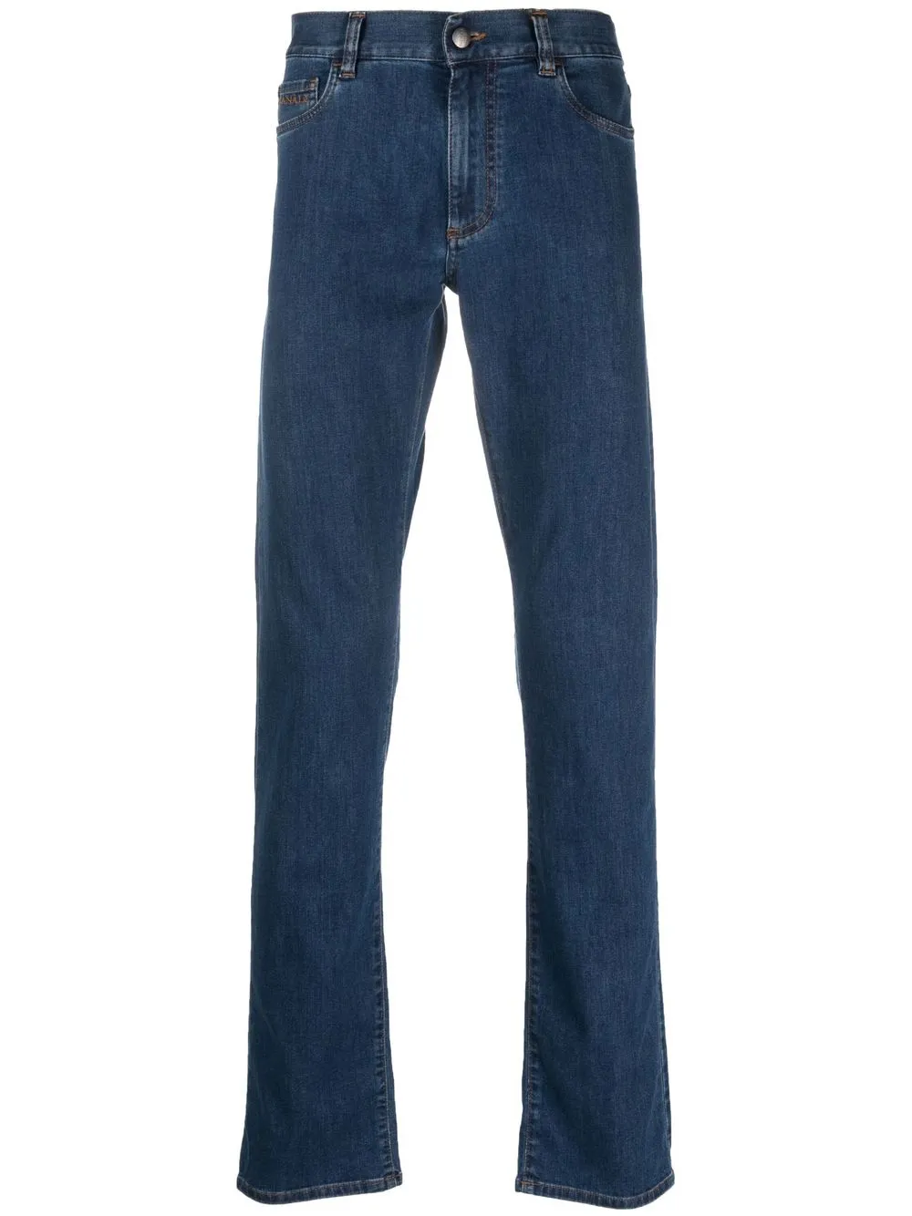 

Canali jeans slim con parche del logo - Azul