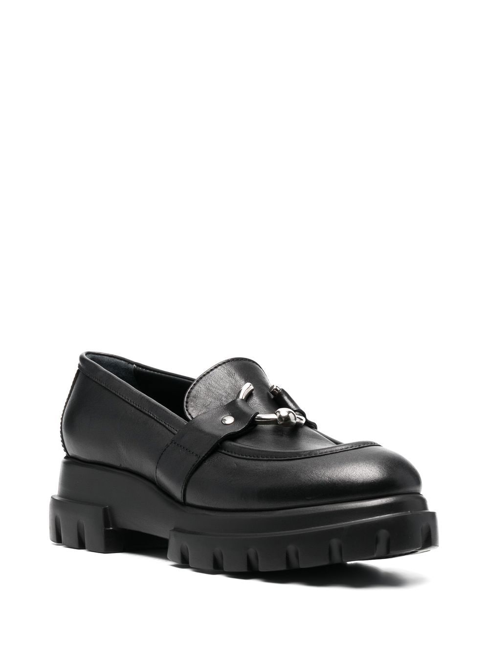 Shop Agl Attilio Giusti Leombruni Monique Chunky Sole Leather Loafers In Black