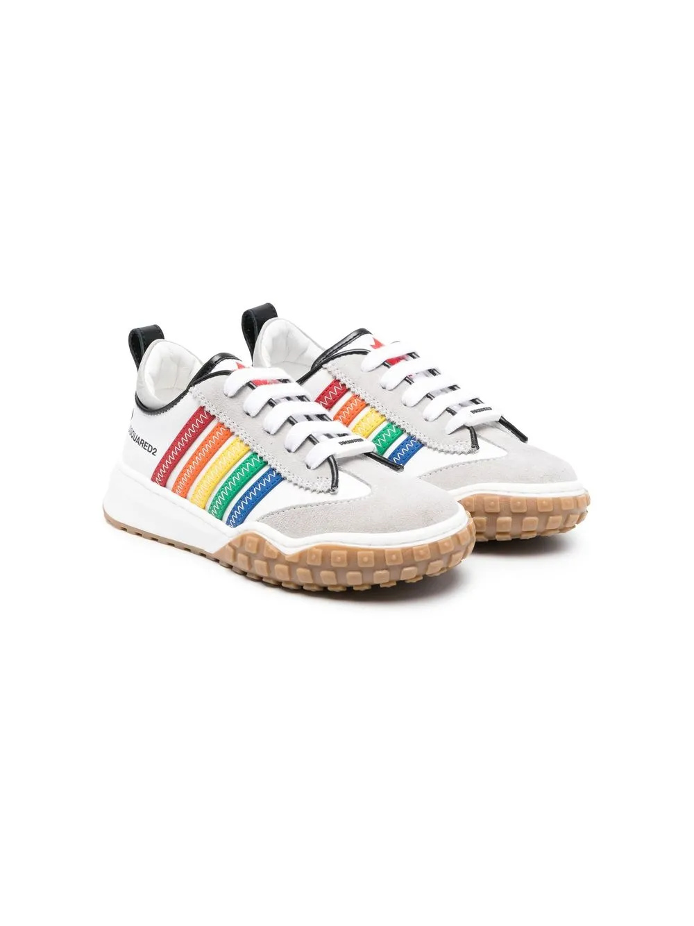 

Dsquared2 Kids tenis bajos con rayas laterales - Blanco