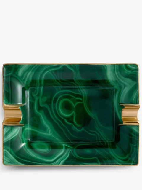 L'Objet Malachite porcelain ashtray