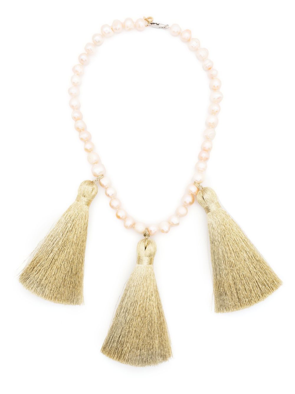 Parlor Fringe-detail Beaded Necklace In Neutrals