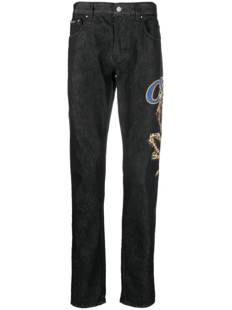 Roberto Cavalli logo-print straight-leg jeans