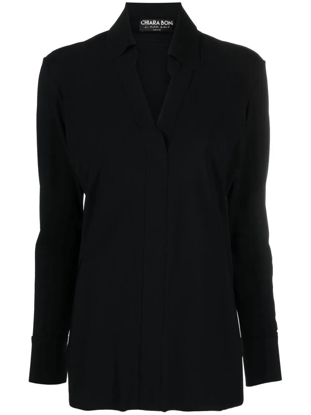 CHIARA BONI LA PETITE ROBE LONG-SLEEVE CONCEALED-FASTENING SHIRT
