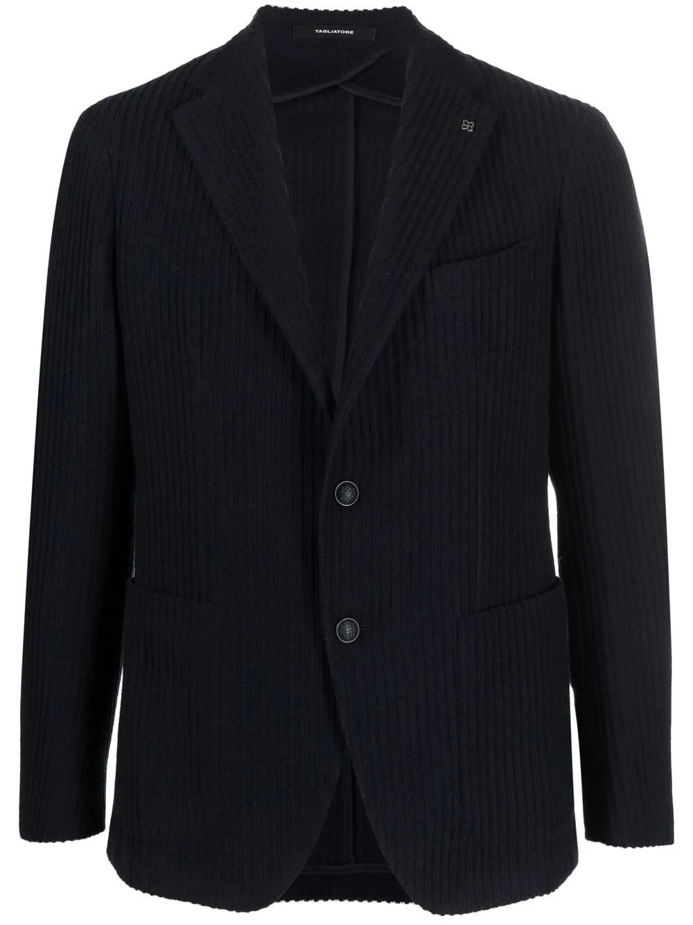 

Tagliatore single-breasted ribbed blazer - Blue