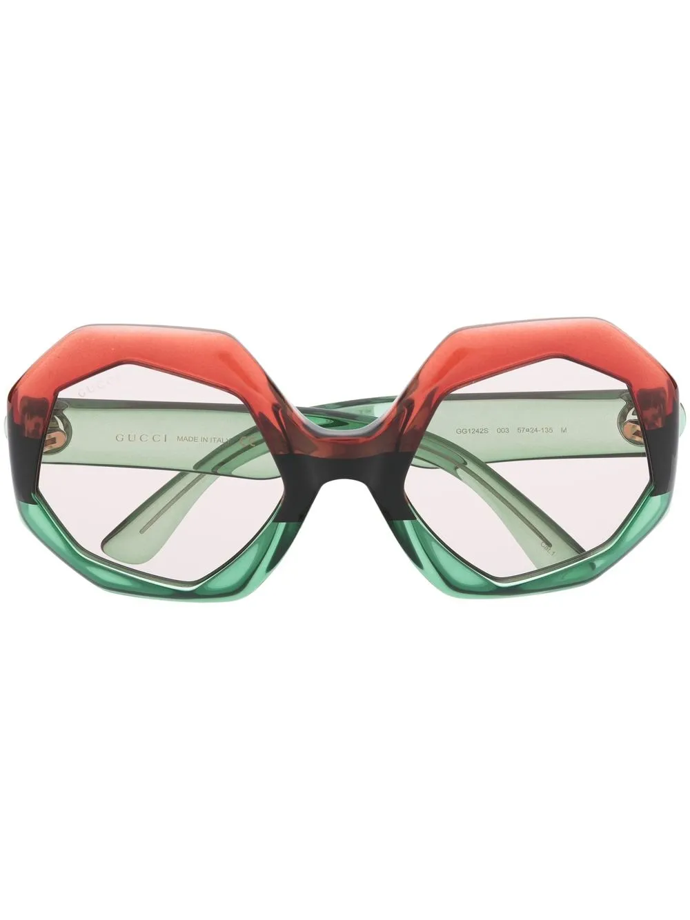 

Gucci Eyewear logo-plaque geometric-frame sunglasses - Green