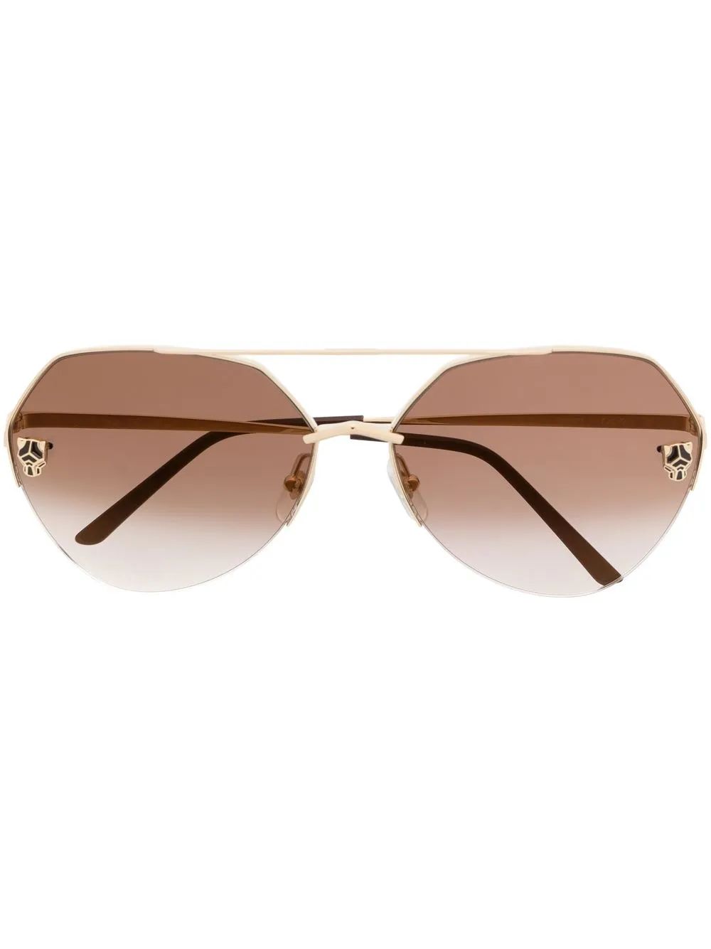 

Cartier Eyewear panther head-detail sunglasses - Gold