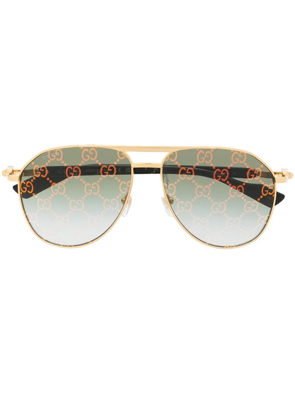 

Gucci Eyewear pilot-frame tinted sunglasses - Gold