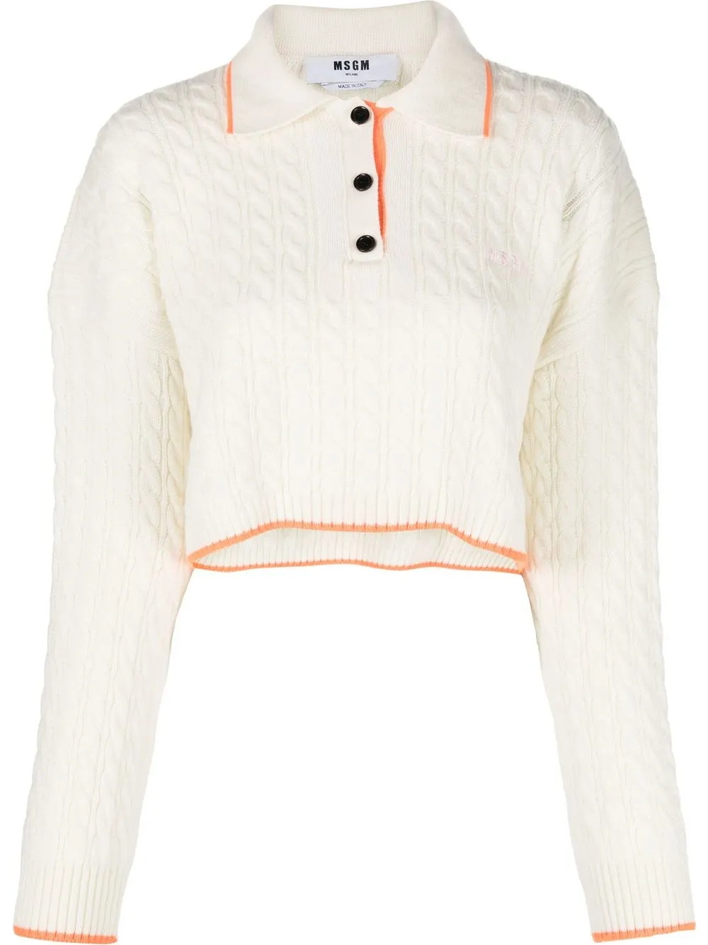 

MSGM playera tipo polo con tejido de ochos - Blanco