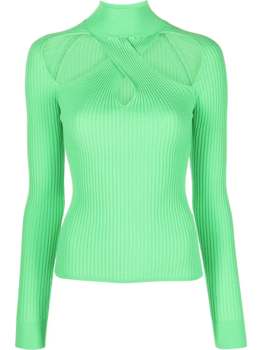 

MSGM ribbed cut-out jumper - Green