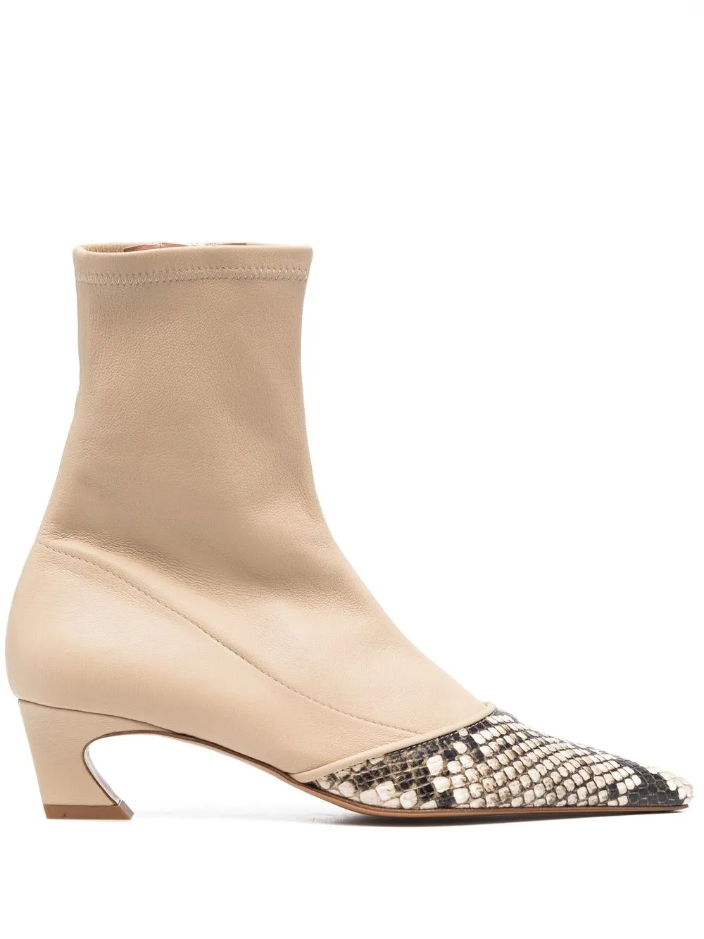 Acne Studios Pointed-toe Leather Ankle Boots In Almond Beige