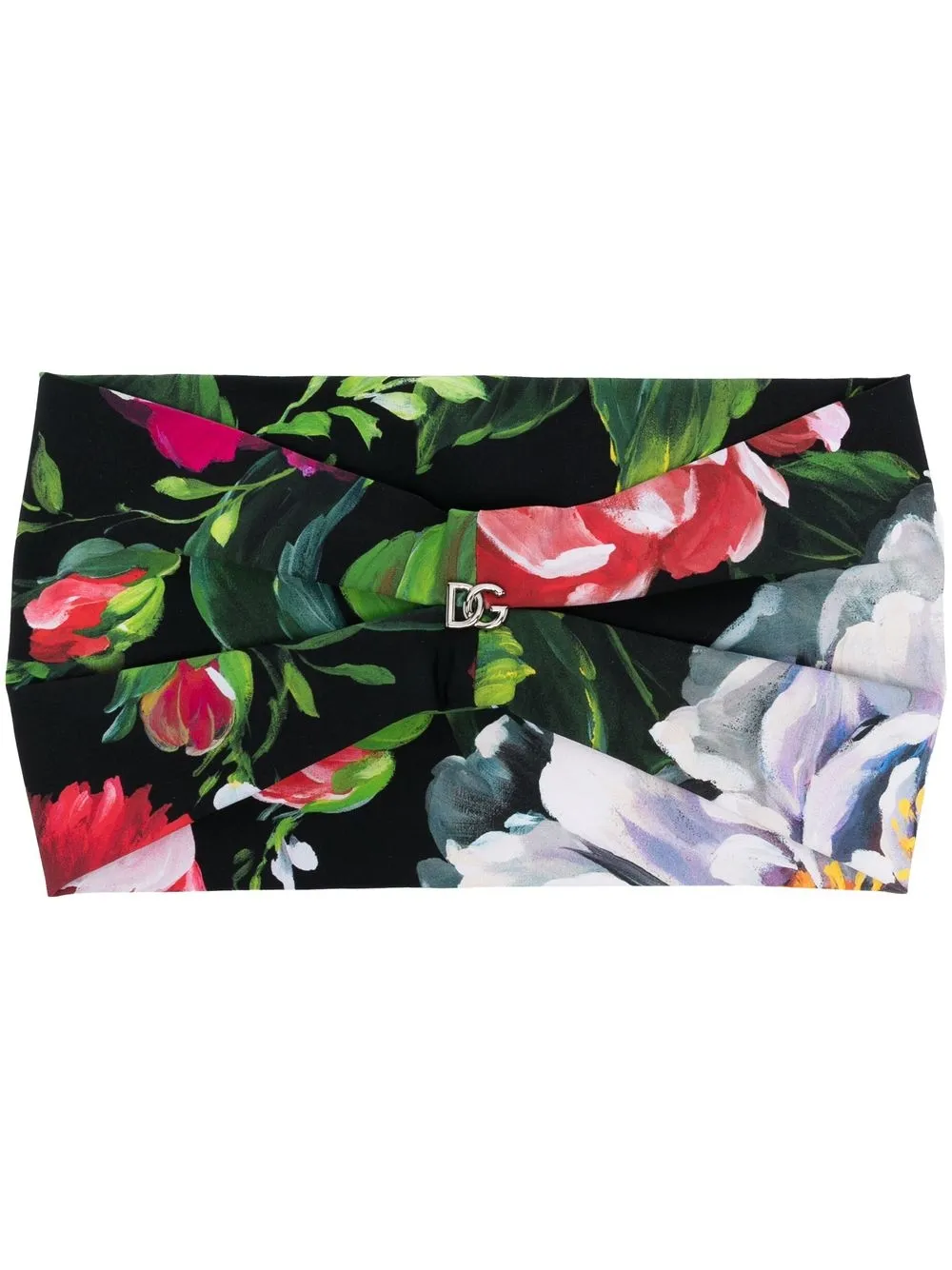 

Dolce & Gabbana floral-print logo-plaque headband - HN3VW BLACK