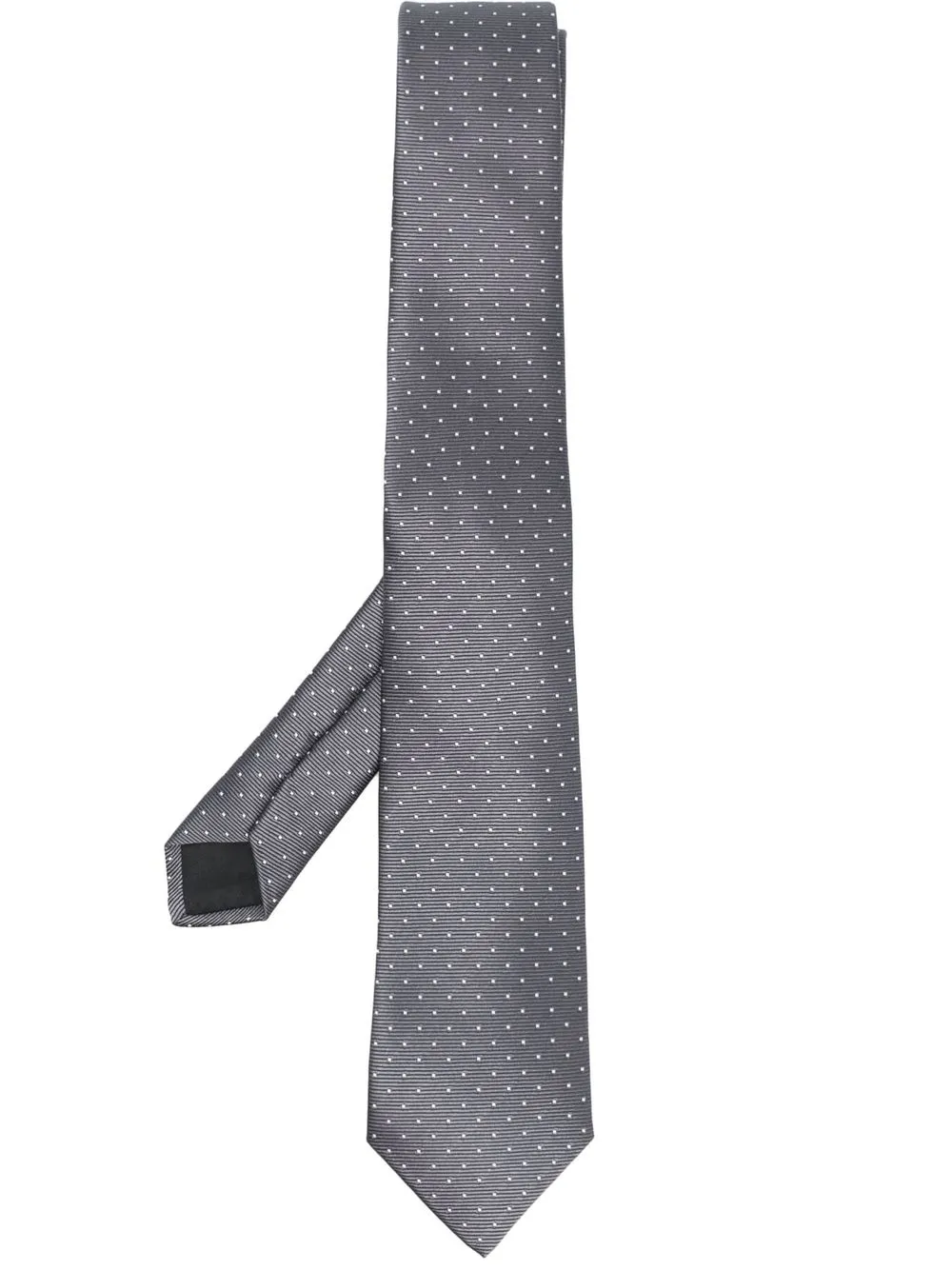 

Lanvin polka dot embroidered silk tie - Grey