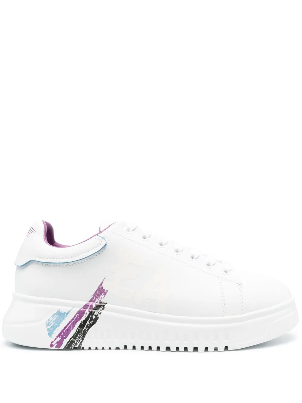 

Emporio Armani tenis bajos con logo - Blanco