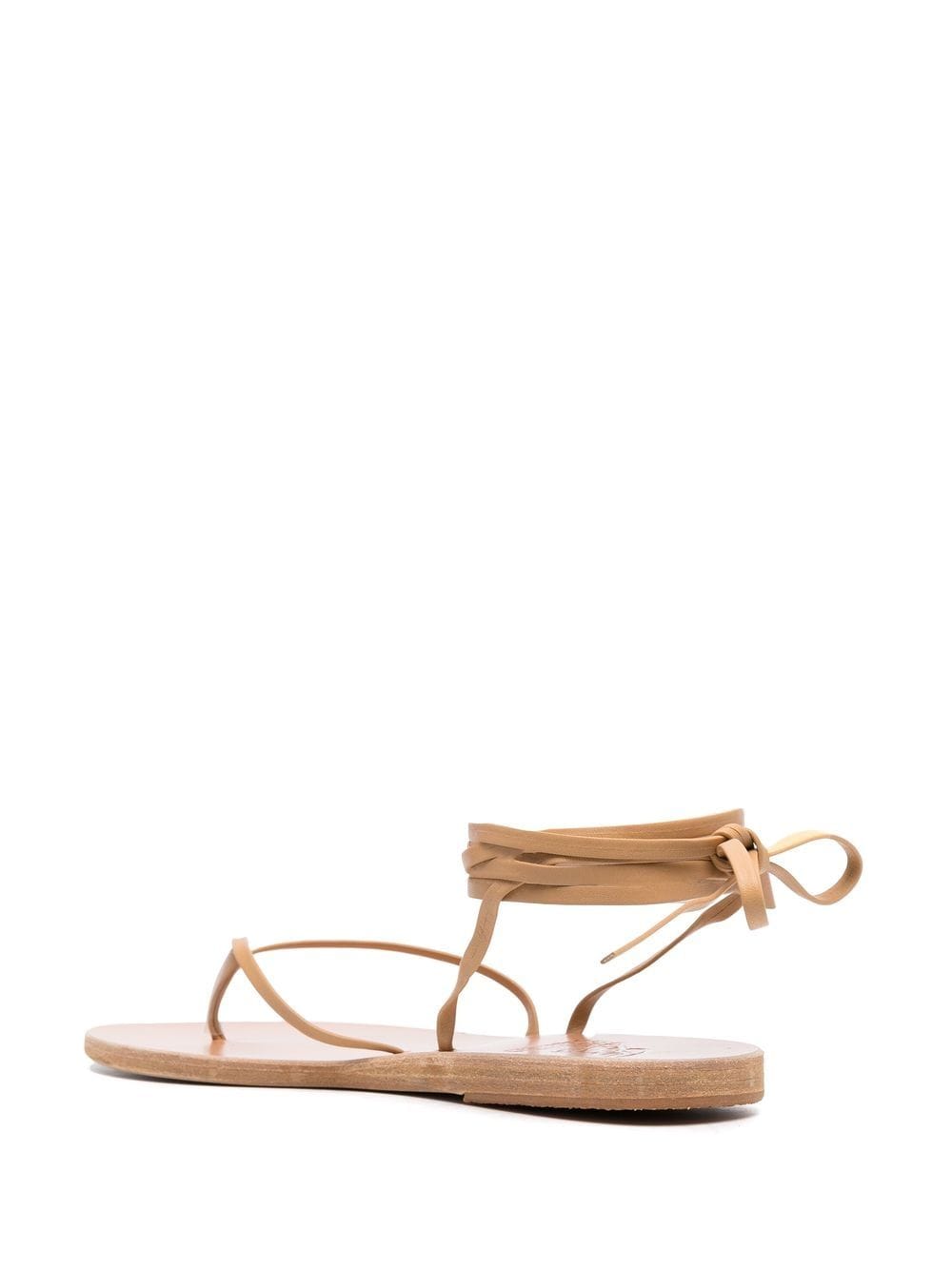 Shop Ancient Greek Sandals Leather Ankle-tie Sandals In Neutrals