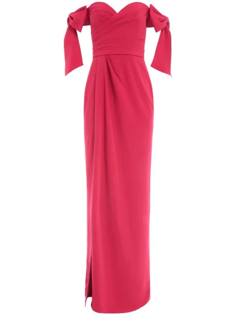 Marchesa Notte vestido de fiesta con hombros descubiertos