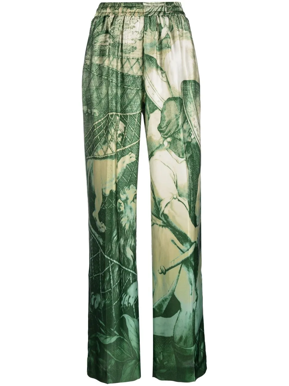 

F.R.S For Restless Sleepers pantalones de seda con tiro alto - Verde