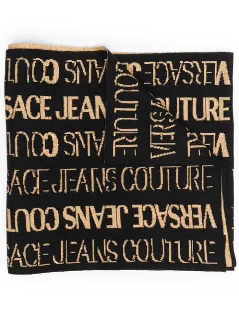 all-over logo-print knit scarf
