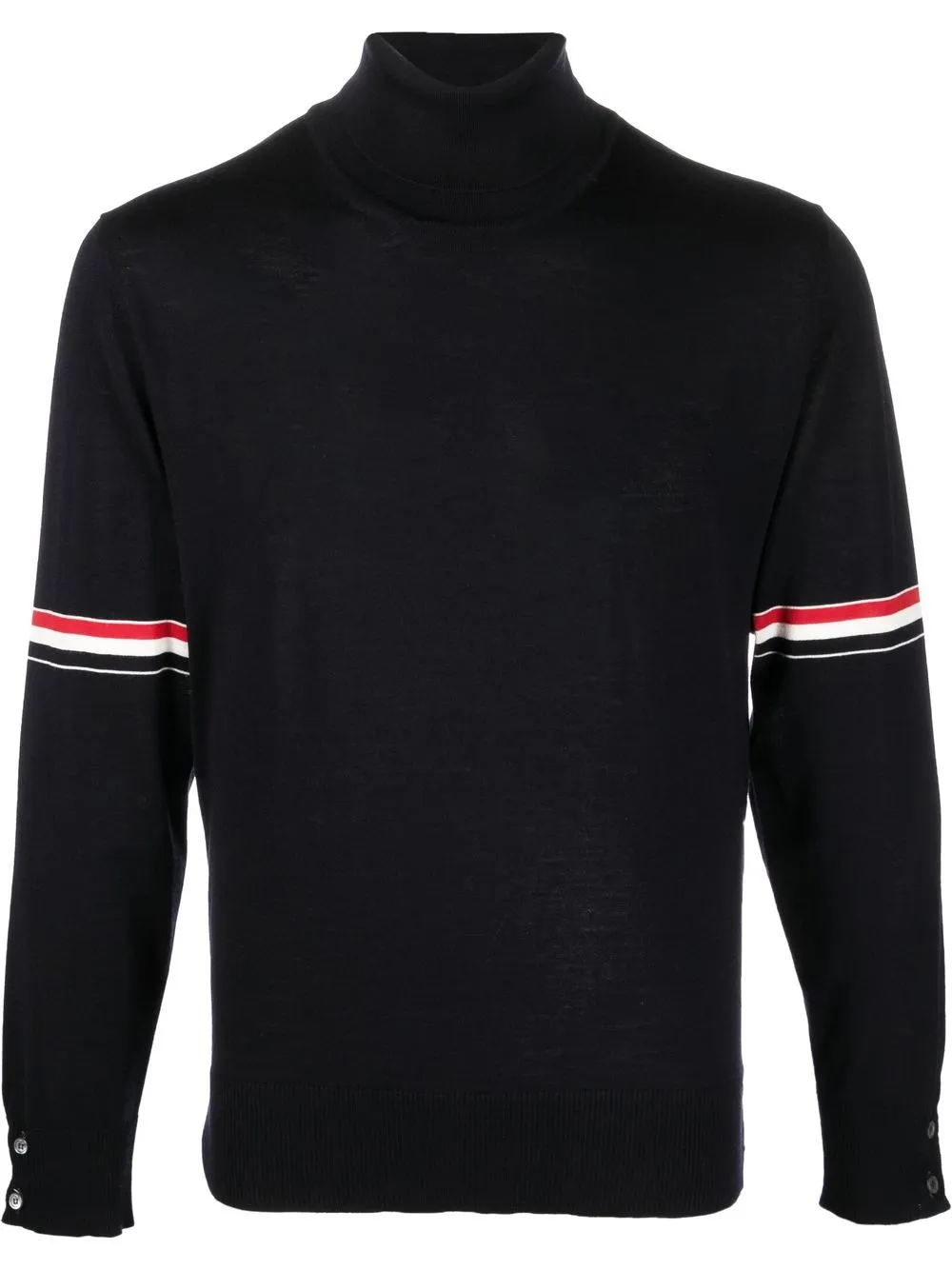 

Thom Browne RWB stripe roll-neck jumper - Blue