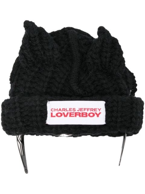 Charles Jeffrey Loverboy logo-patch knitted beanie