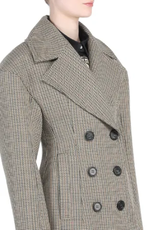 Checked Double-Breasted Coat