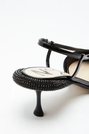 Crystal-Embellished Slingback Pumps