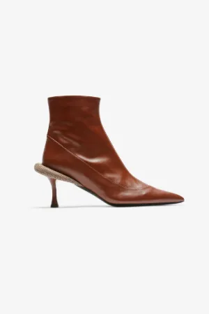 Mesh-Trimmed Ankle Boots