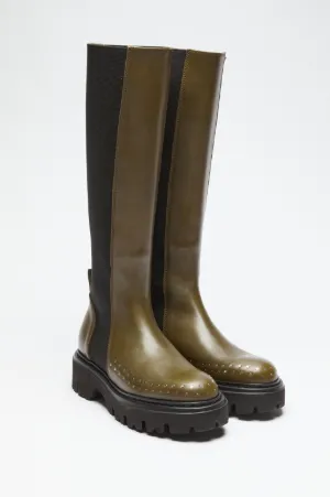 Studded Chunky Leather Boots