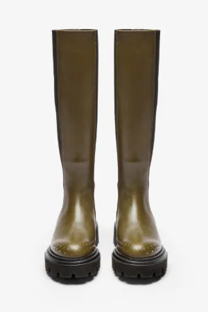 Studded Chunky Leather Boots