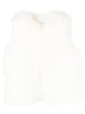 Yves Salomon silk feathered-finish waistcoat - White