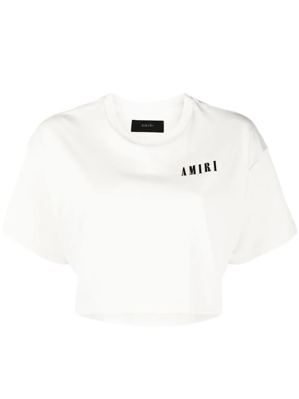 

AMIRI logo-print cropped T-shirt - Neutrals