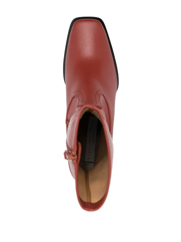 Red western cheap ankle boots