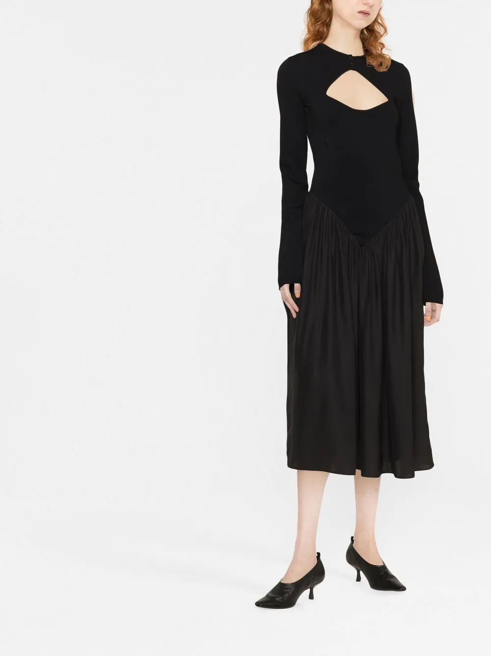 Cheap Stella McCartney panelled long-sleeved midi dress Women