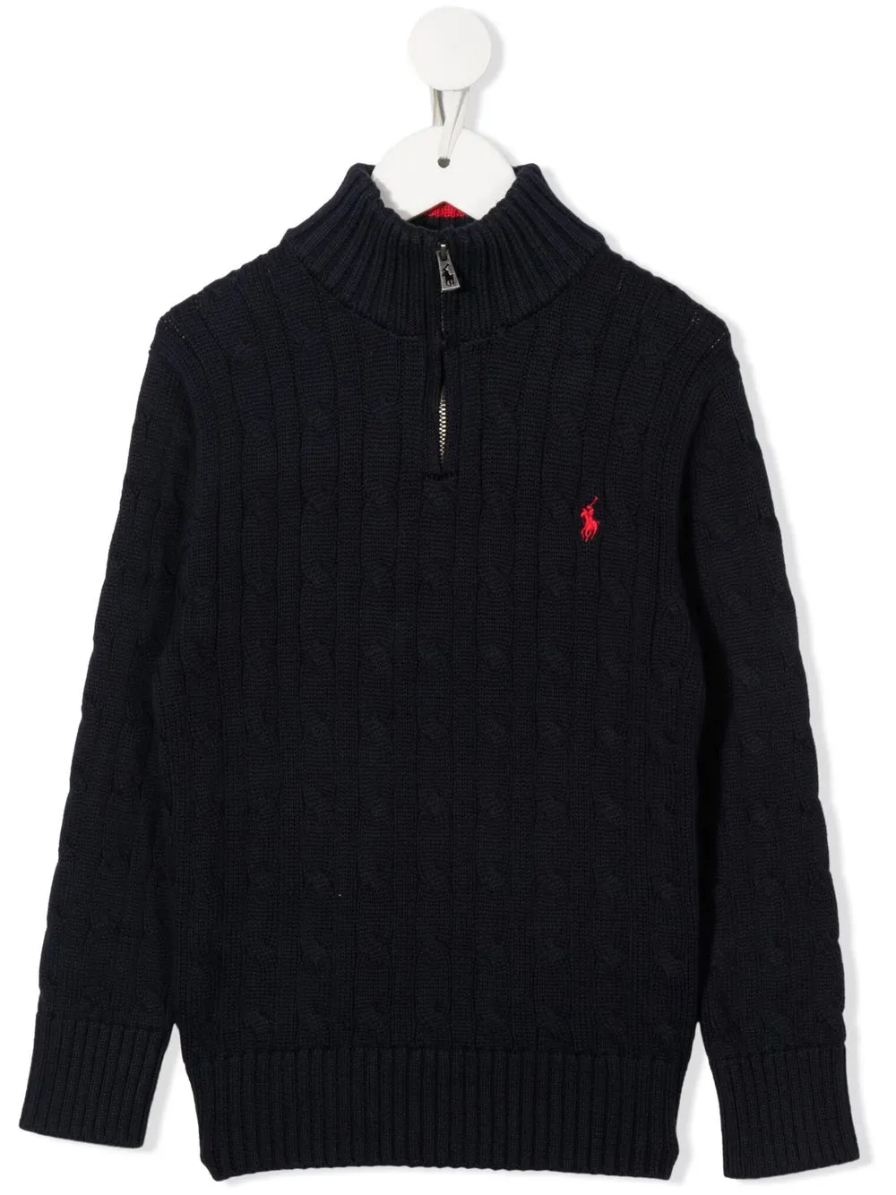 

Ralph Lauren Kids suéter en tejido de ochos y logo bordado - Azul