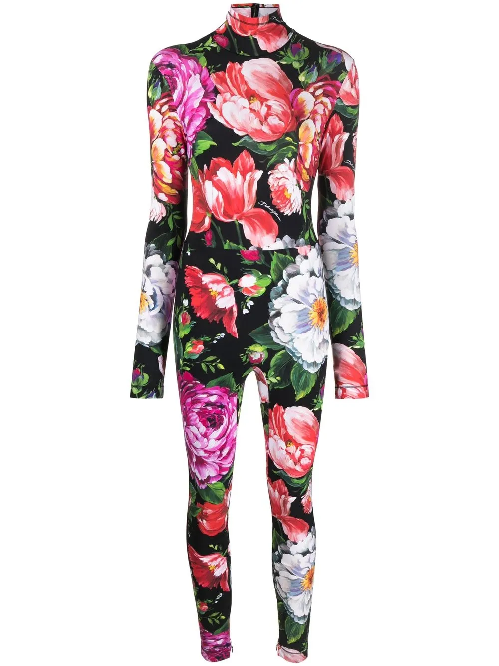 

Dolce & Gabbana floral-print long-sleeve bodysuit - Black