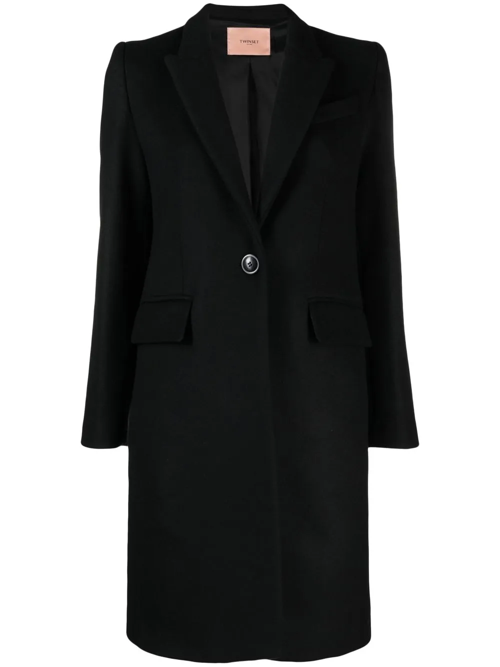 

TWINSET notched lapels single-breasted coat - Black