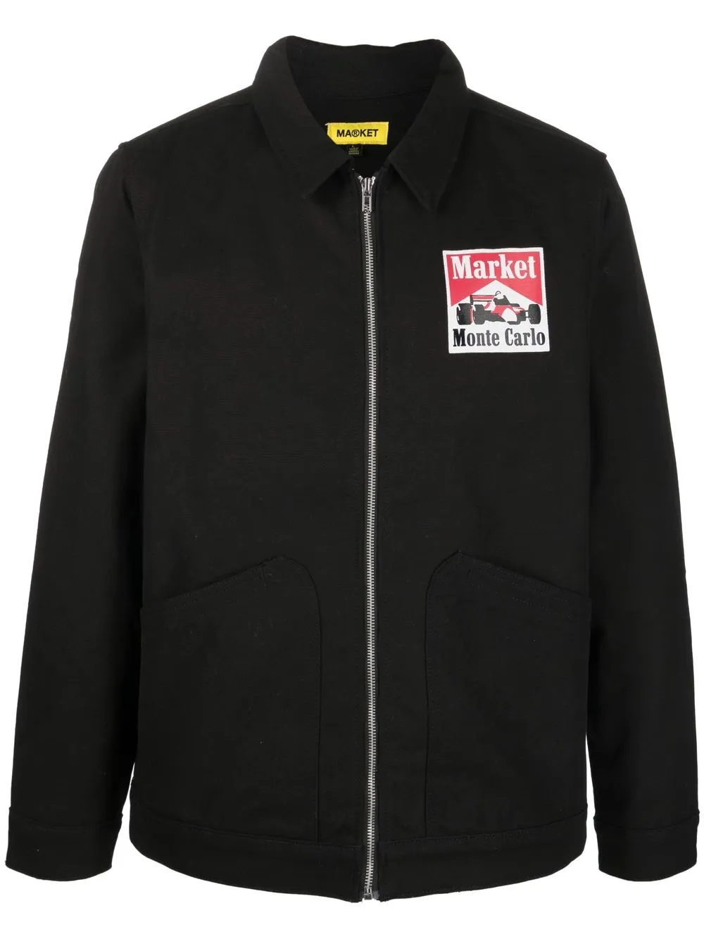 

MARKET graphic-logo shirt jacket - Black