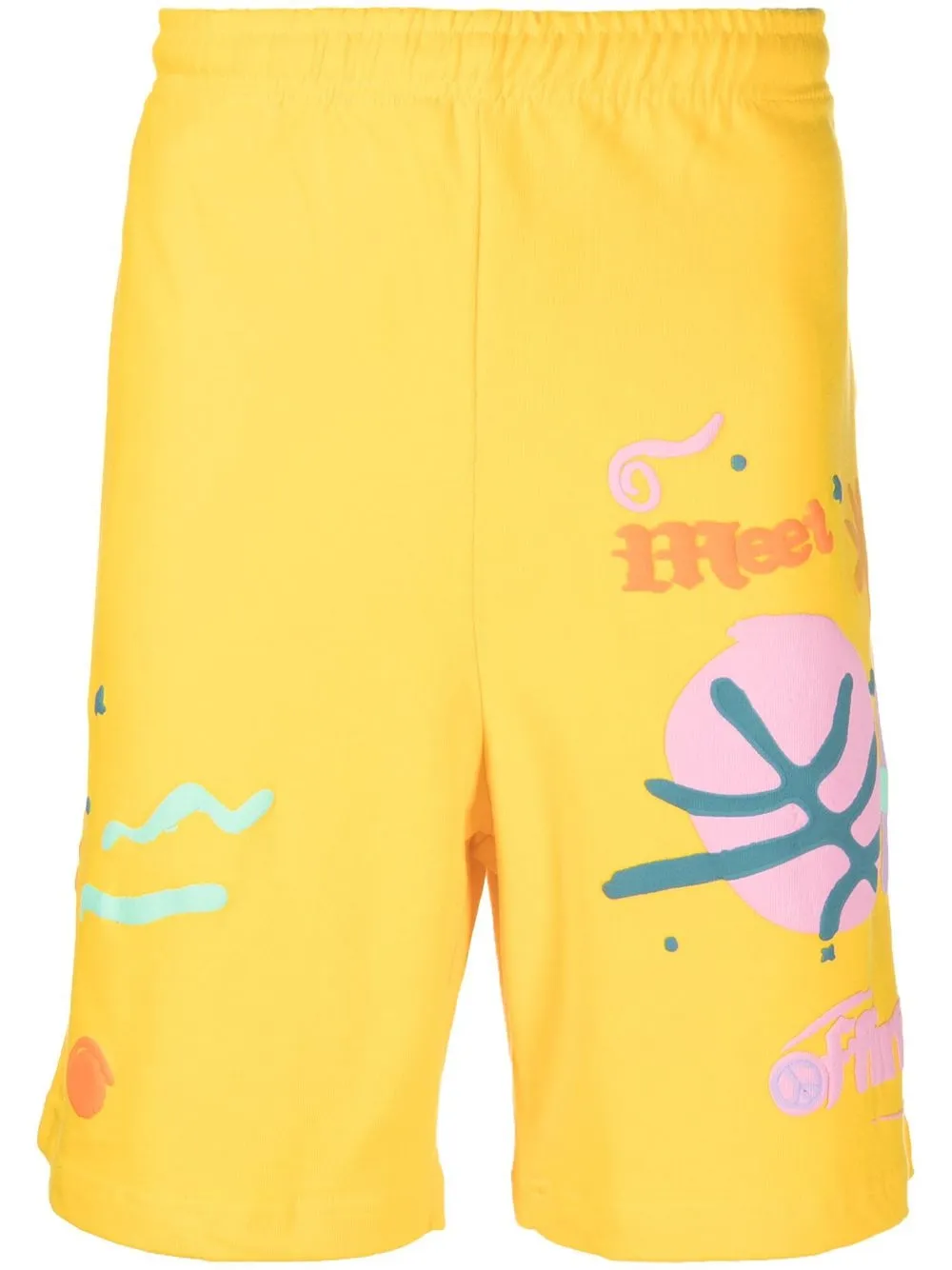 

MARKET graphic-print track shorts - Yellow