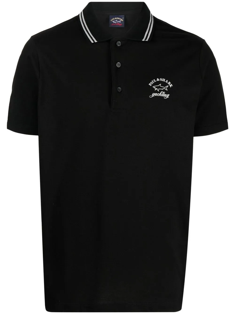 

Paul & Shark playera tipo polo con logo estampado - Negro