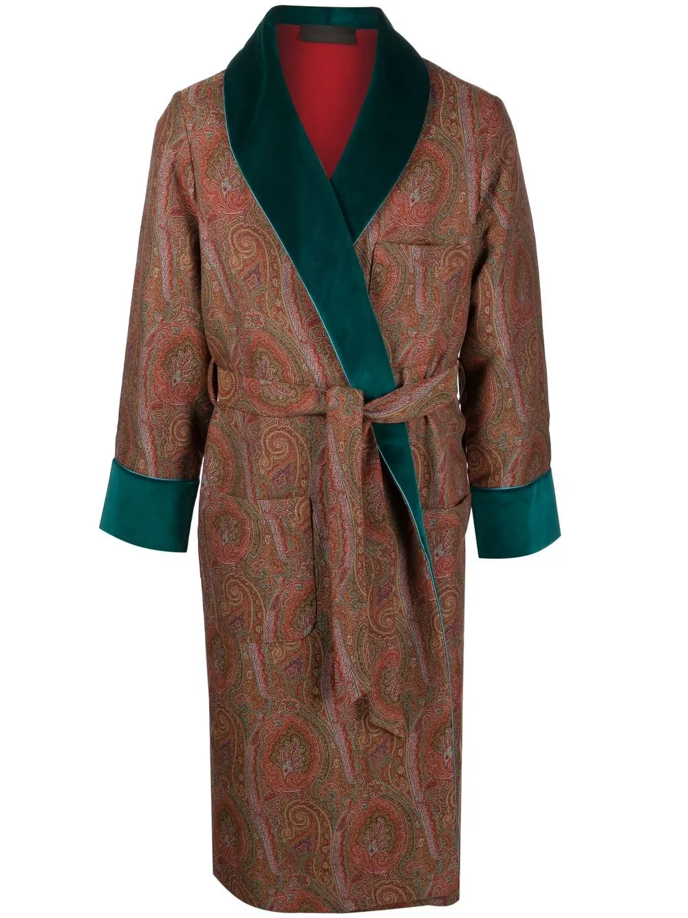 

ETRO paisley-print belted robe - Red