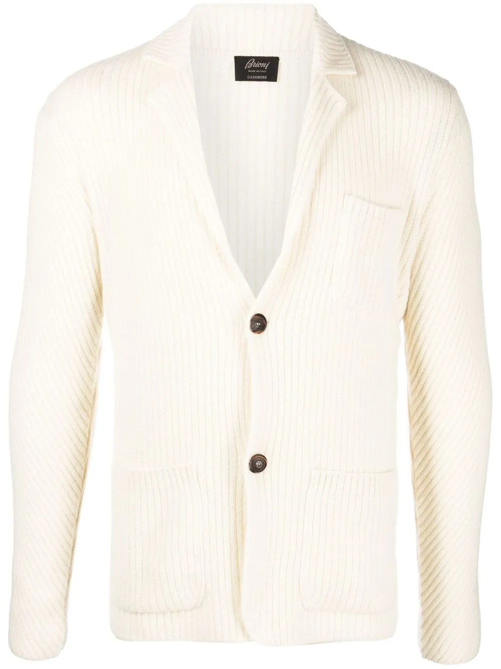 

Brioni ribbed-knit cashmere cardigan - White