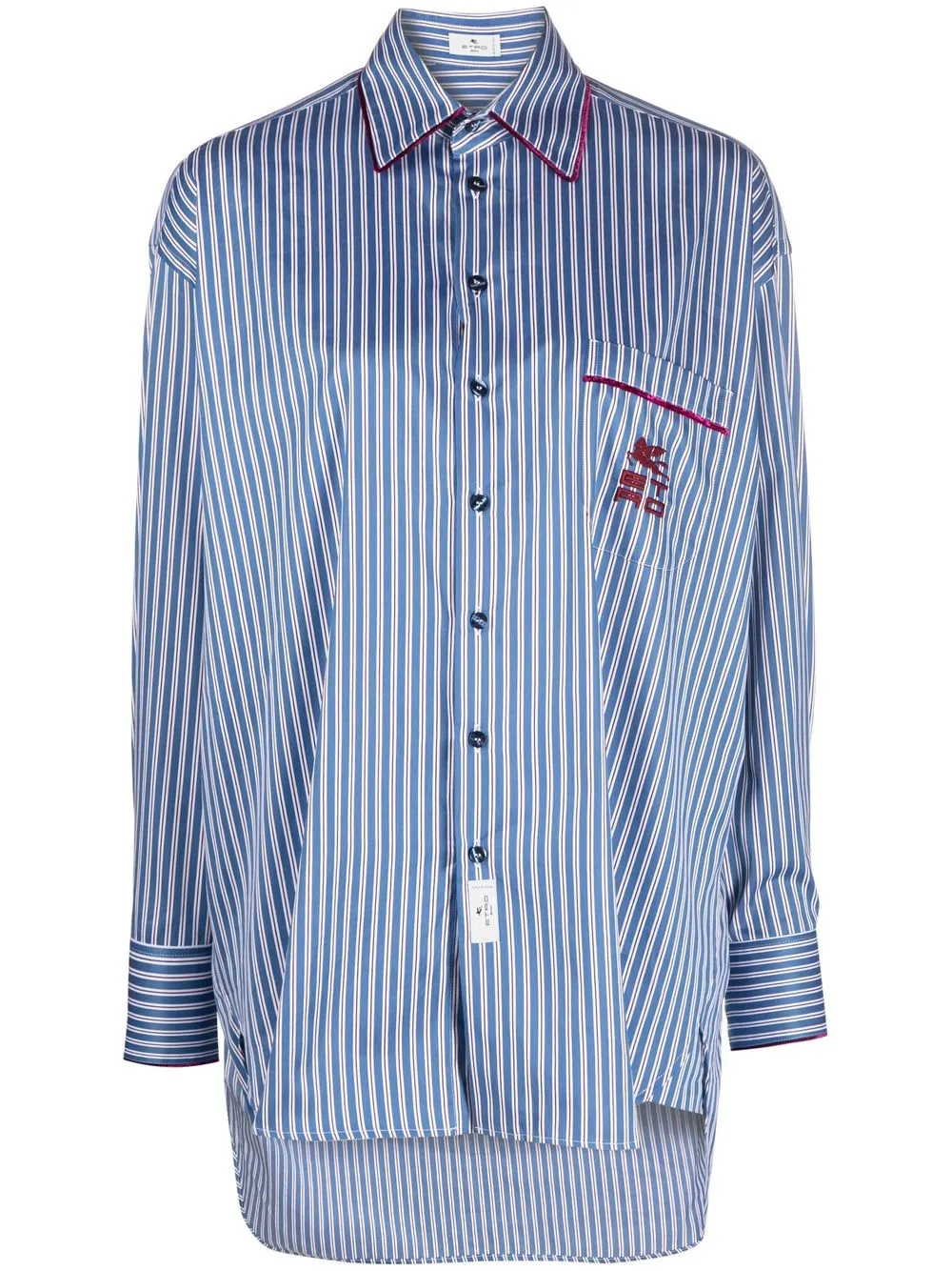 

ETRO embroidered-logo shirt - Blue