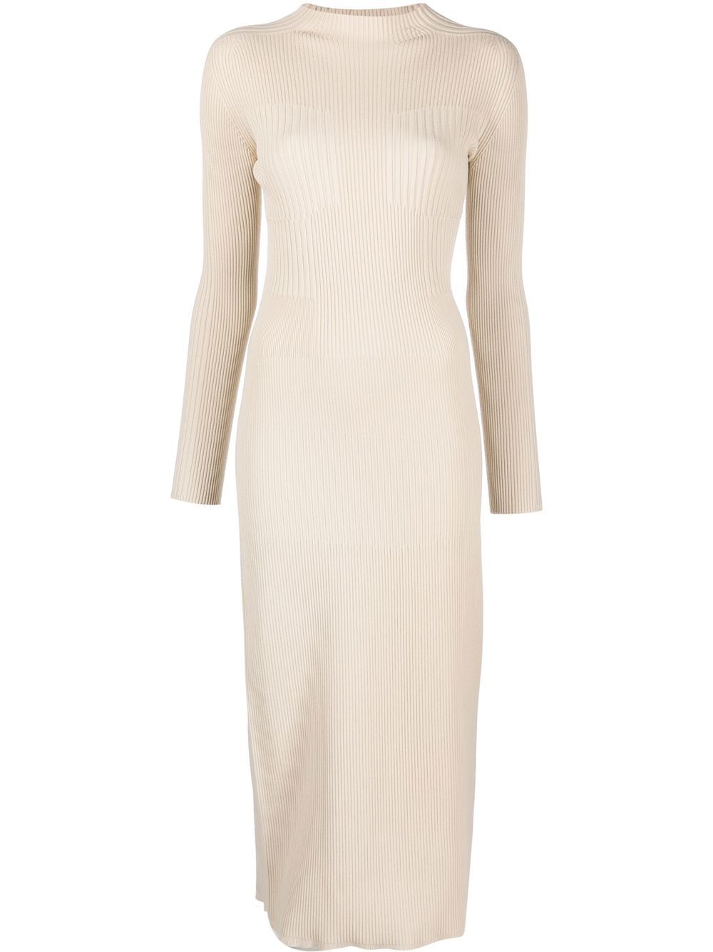 

AERON Lara rib-knit midi dress - Neutrals