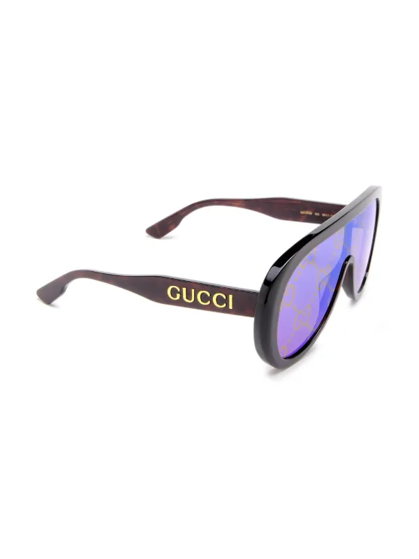 Gucci Eyewear GG logo print oversized sunglasses unisex Acetate One Size Brown