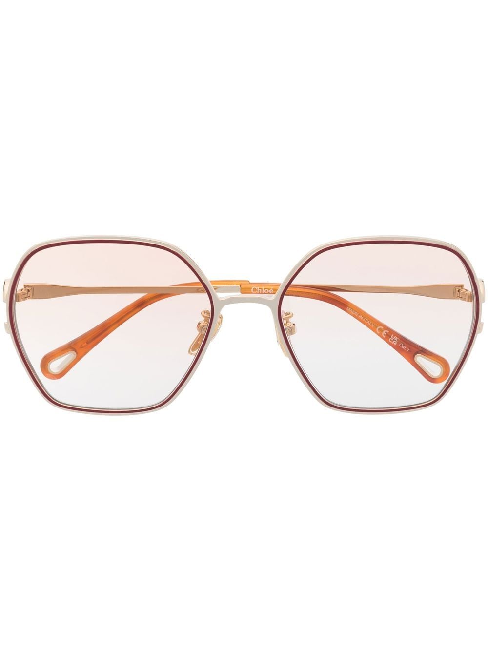 Chloé Oversized-frame Sunglasses In 004 Gold Gold Pink