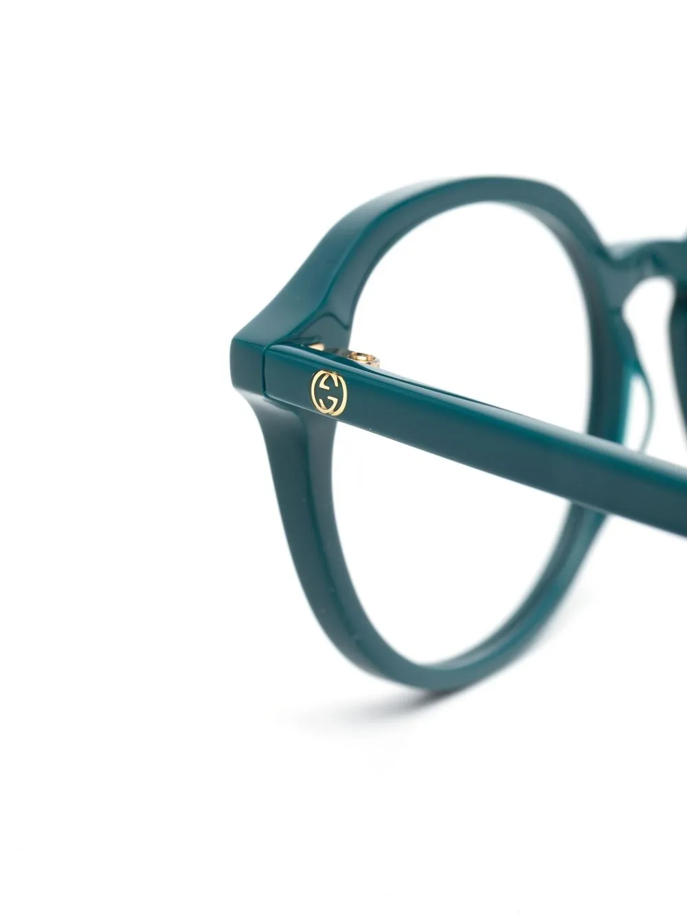 Gucci Eyewear Oval Interlocking G Logo Glasses | Blue | FARFETCH