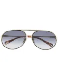 Chloé Eyewear curved pilot frame sunglasses - Gold