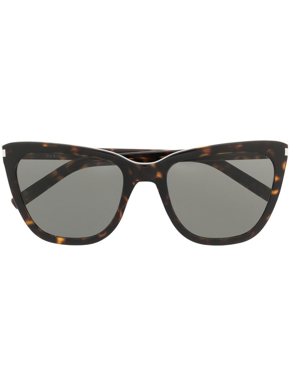 Saint Laurent Eyewear Tortoiseshell oversized sunglasses - Brown