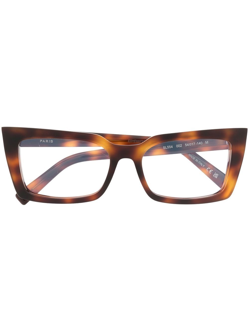 Saint Laurent Eyewear Tortoiseshell Square Glass Frames - Farfetch