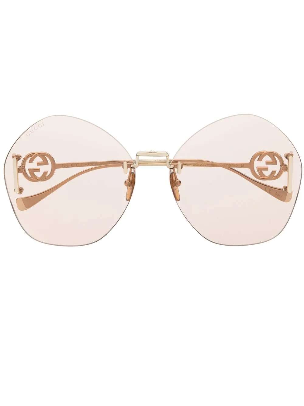 

Gucci Eyewear lentes de sol con armazón redonda - Dorado