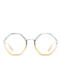 Chloé Eyewear gradient geometric-frame glasses - Blue